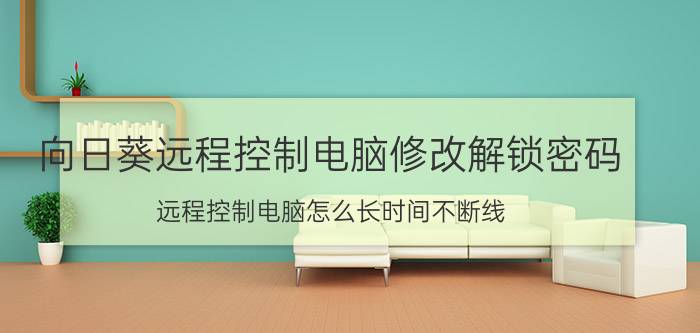 向日葵远程控制电脑修改解锁密码 远程控制电脑怎么长时间不断线？